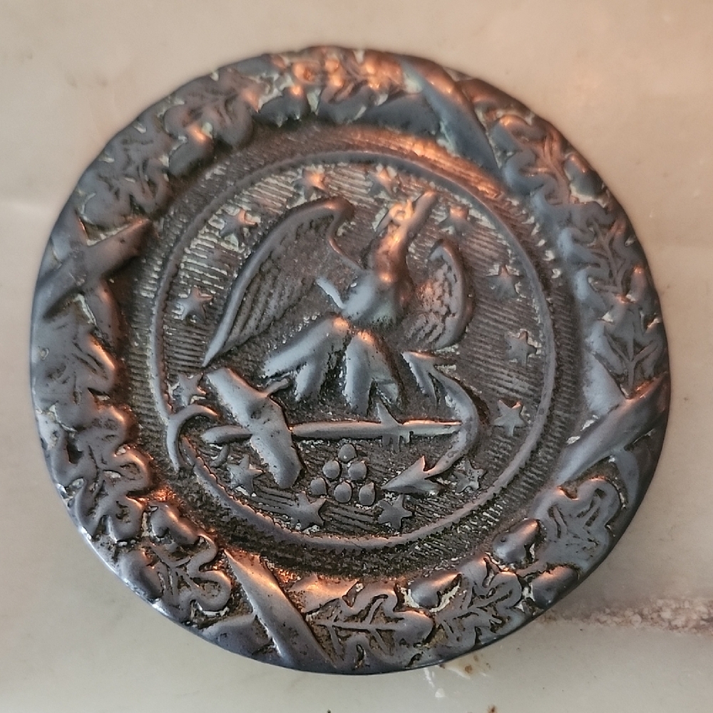 Vintage Tiffany Studio New York Pewter Colored Belt Buckle with Eagle Design